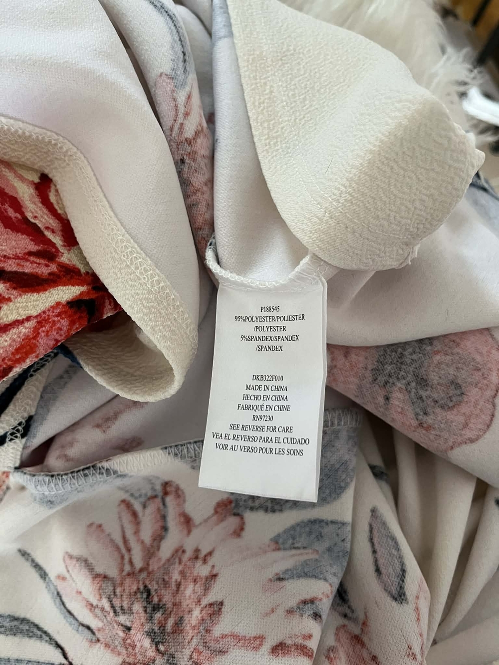 Almost Famous Cream Halter Fit-and-Flare Dress with Red & Blue Floral Print - Picture 5 of 6